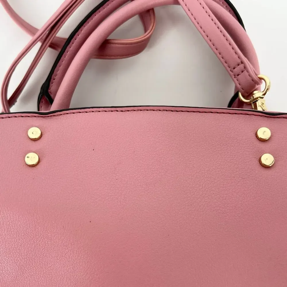 Nine West pink purse handbag satchel with removeable crossbody strap